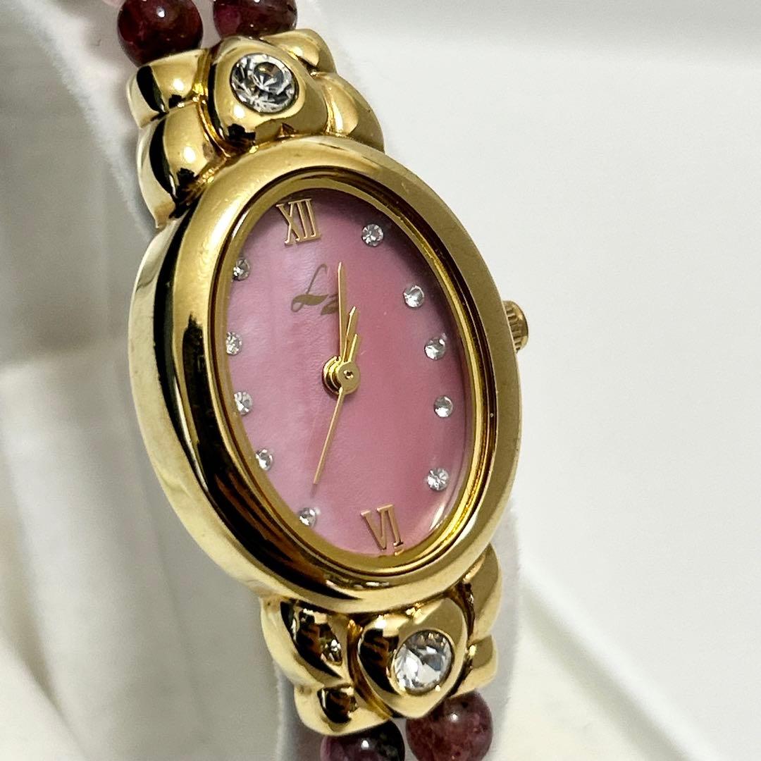 稼働/新品電池 ジュエリーコレクション ピンクシェル ブレスウォッチ