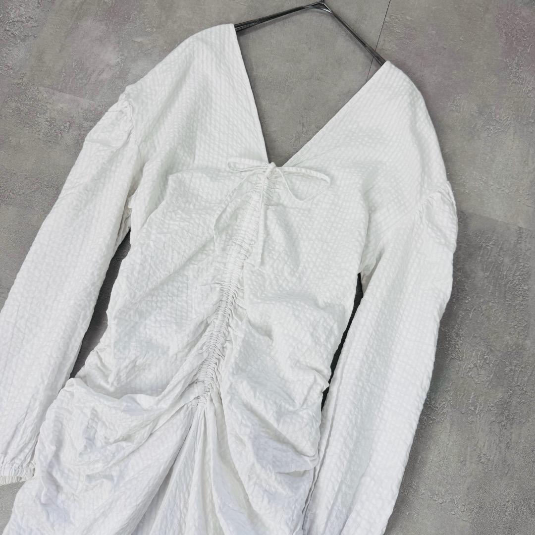 Uhr Gathering Dress　シャーリングドレス　綿100%　ウーア