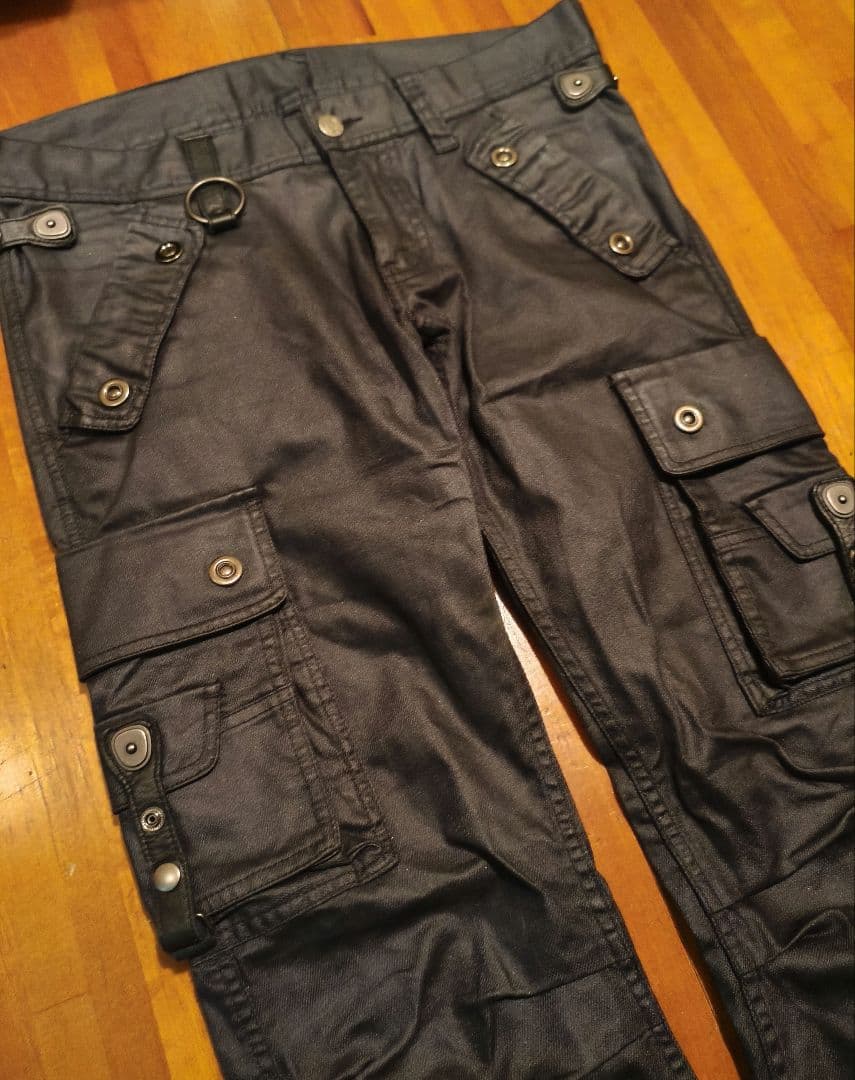 パンツ tornado mart coated flare cargo pants