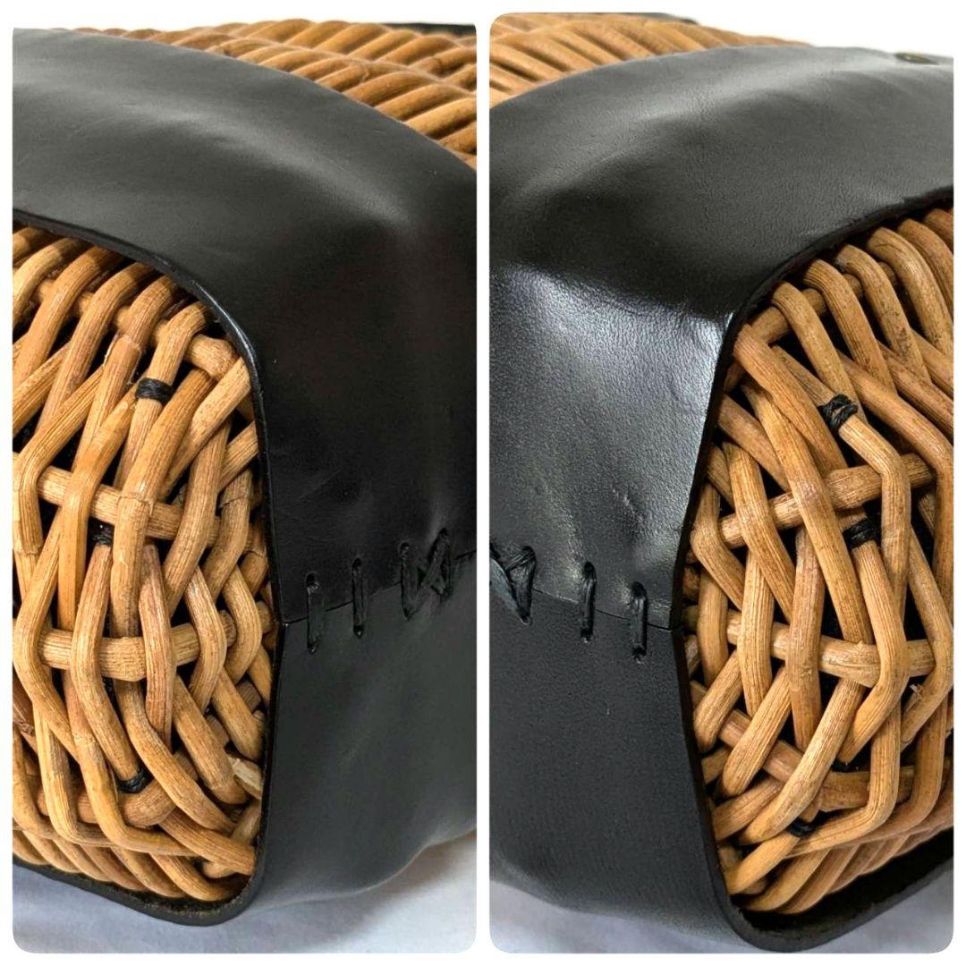 ebagos エバゴス ヤマノコトバ 18AW オイルショルダー 籠バッグ 紅籐