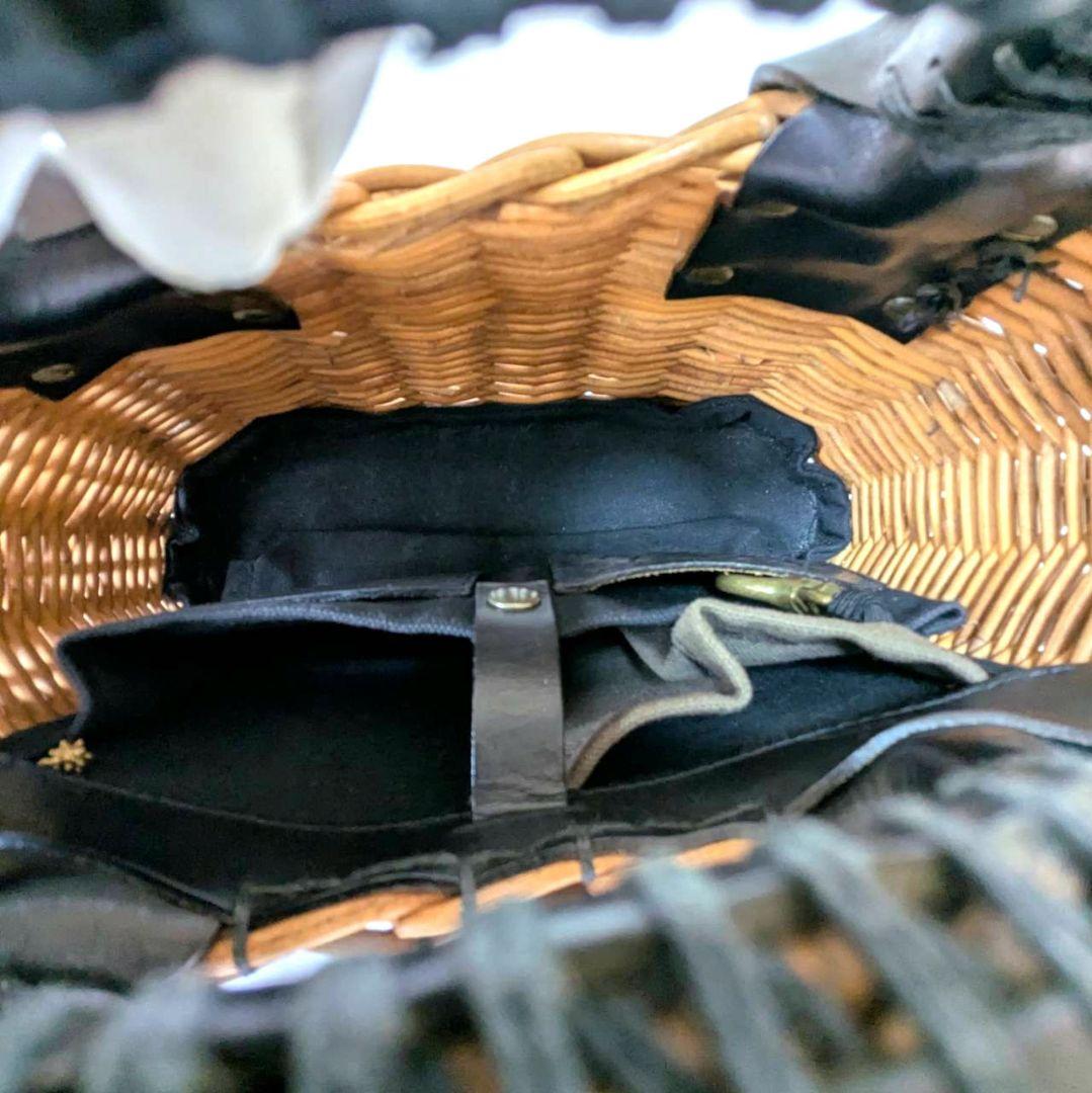 ebagos エバゴス ヤマノコトバ 18AW オイルショルダー 籠バッグ 紅籐