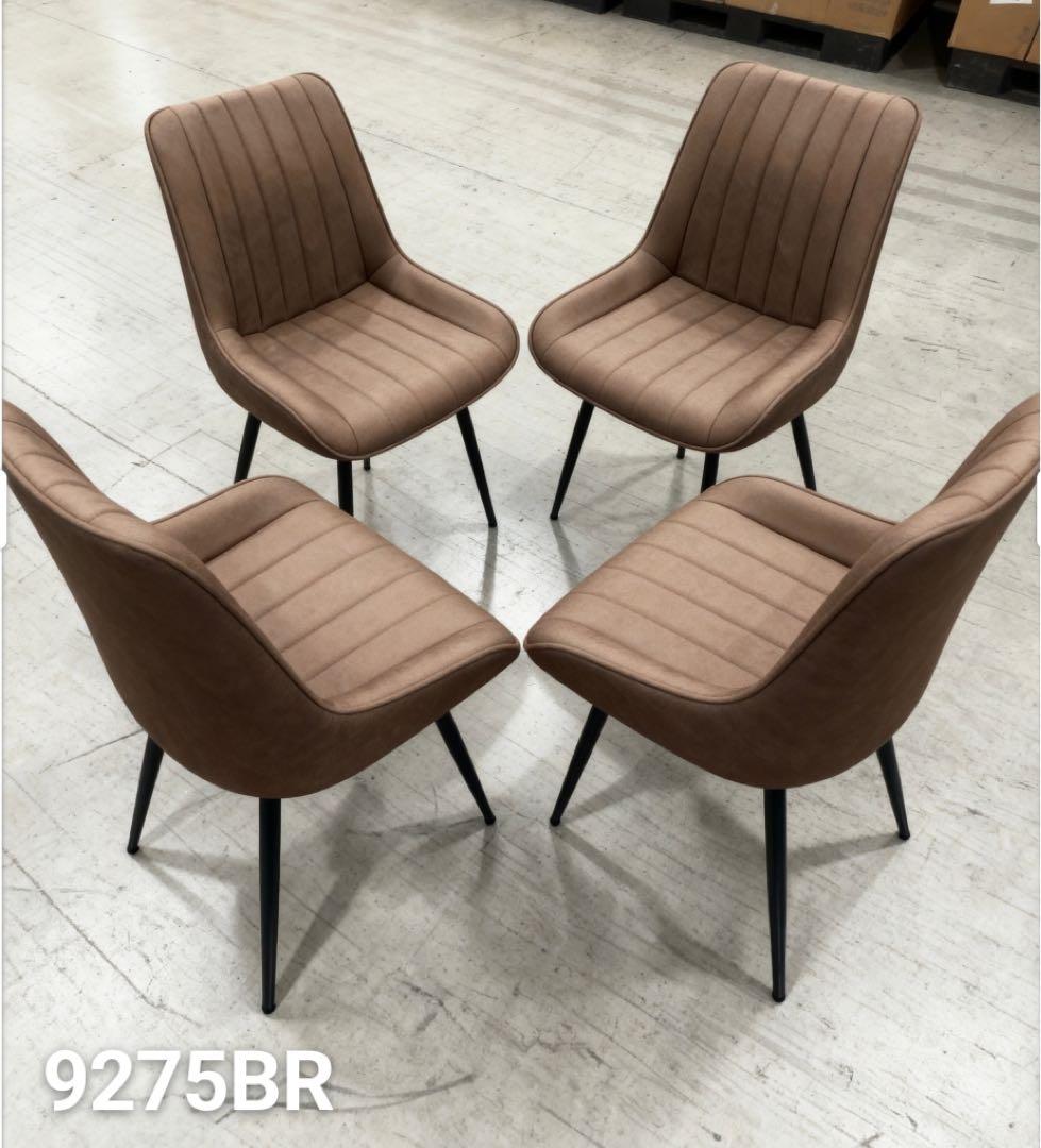 ダイニングチェア　反毛皮　疲れにくい おしゃれ 北欧風ブラウン2脚セット