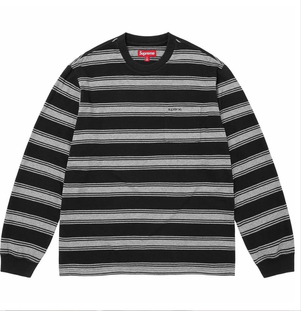 Supreme Stripe Pocket L/S Top Sサイズ