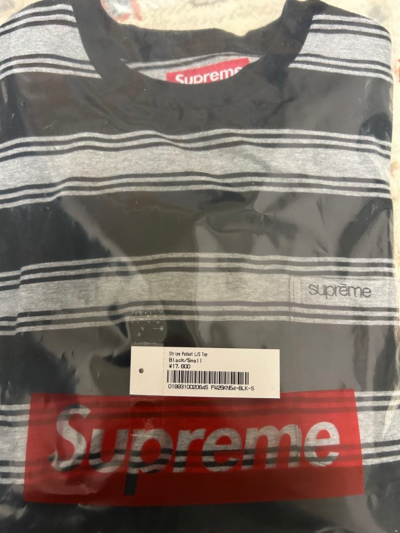Supreme Stripe Pocket L/S Top Sサイズ