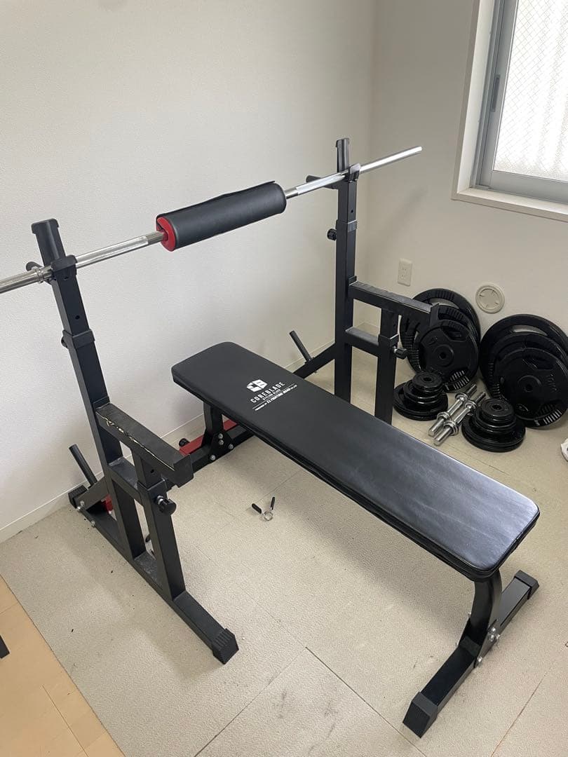 引き取り限定！！BODYMAKERバーベル135キロセット トレーニングベンチ