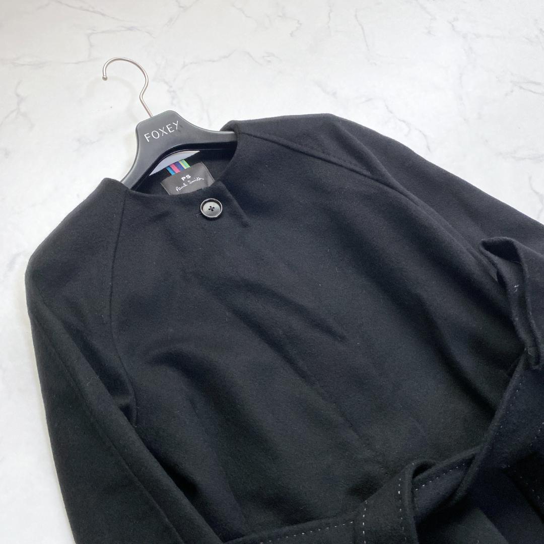 PSポールスミス ノーカラーコート 近年モデル カシミヤ混 36 ベルト