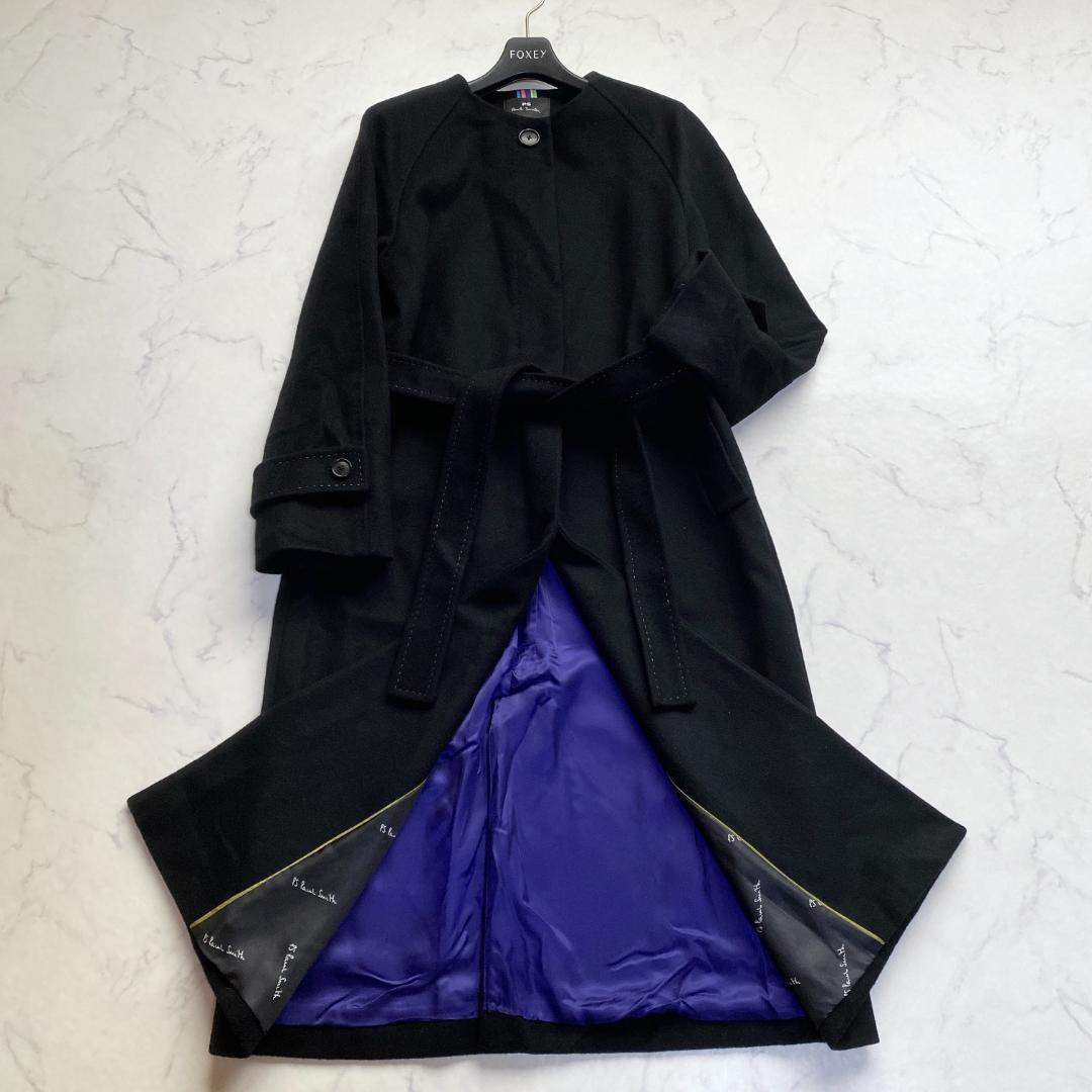 PSポールスミス ノーカラーコート 近年モデル カシミヤ混 36 ベルト