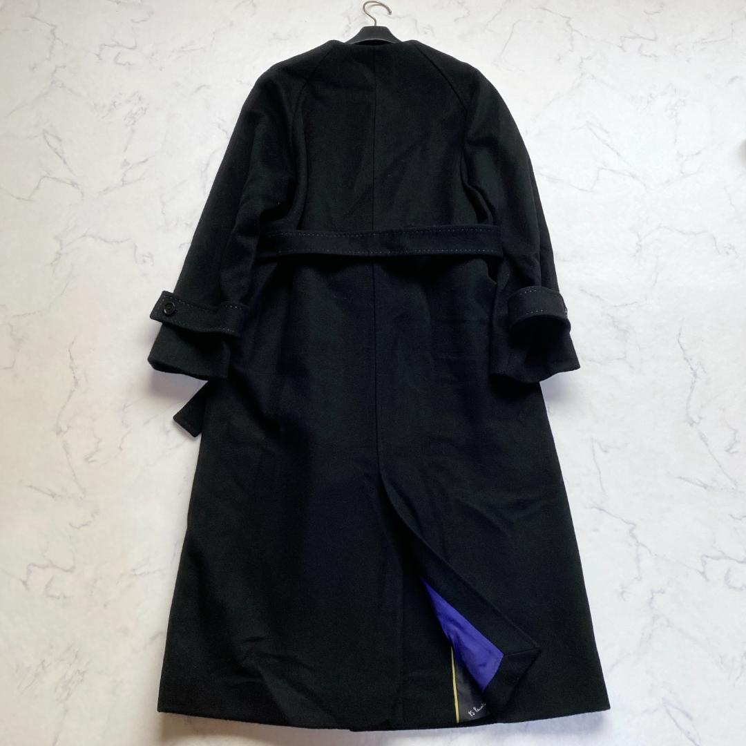 PSポールスミス ノーカラーコート 近年モデル カシミヤ混 36 ベルト