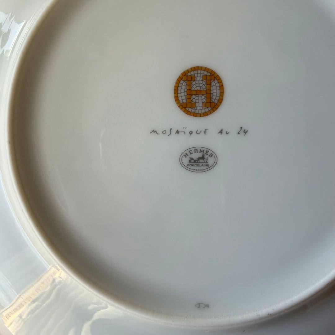 HERMES モザイクデザートプレートモザイク24箱リボンショッパーショップ袋付