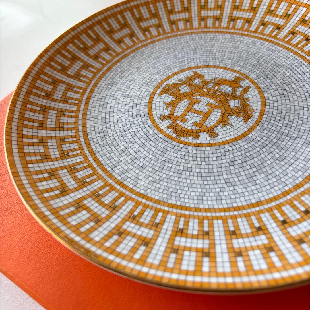 HERMES モザイクデザートプレートモザイク24箱リボンショッパーショップ袋付