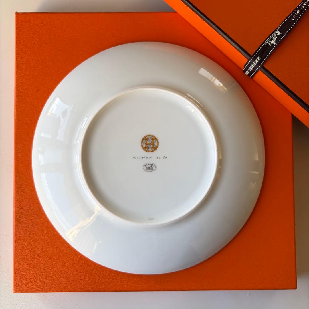 HERMES モザイクデザートプレートモザイク24箱リボンショッパーショップ袋付