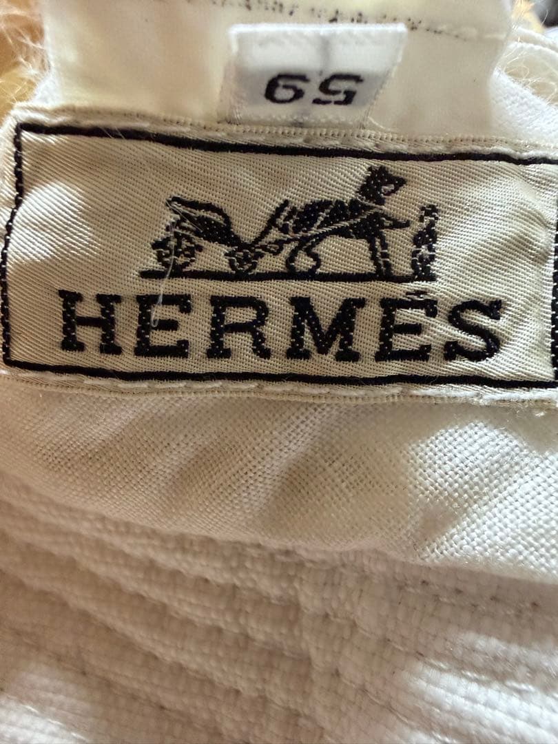 エルメス　HERMES バケットハット　リネン　コットン