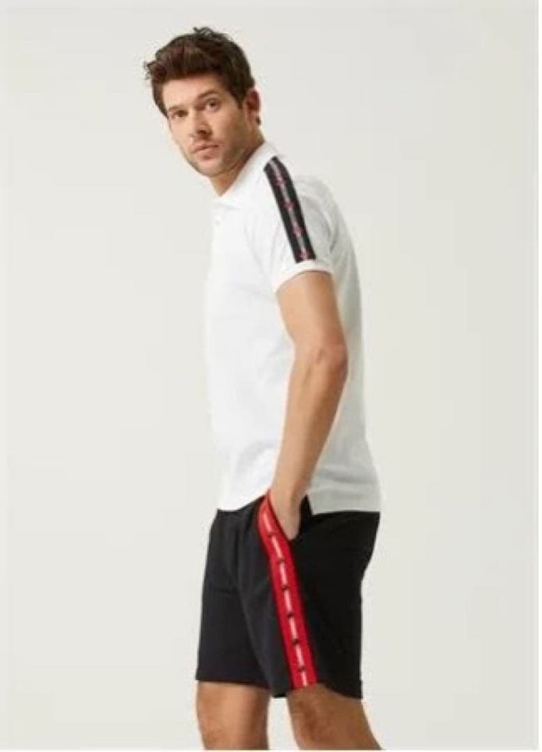 21SS DSQUARED2 ホワイト Leaf TAPE ポロシャツ