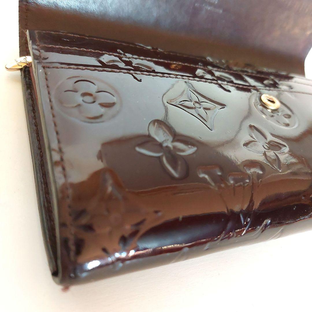 美品 ルイヴィトン ヴェルニ アマラント 10枚カード ファスナー長財布ボルドー