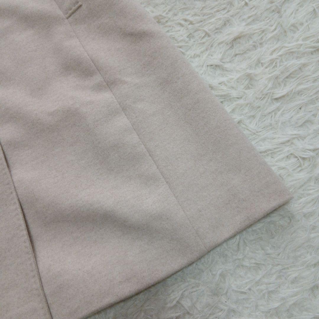 【23区】未使用級　ウールアンゴラビーバースタンドカラーコート大きいサイズ　46