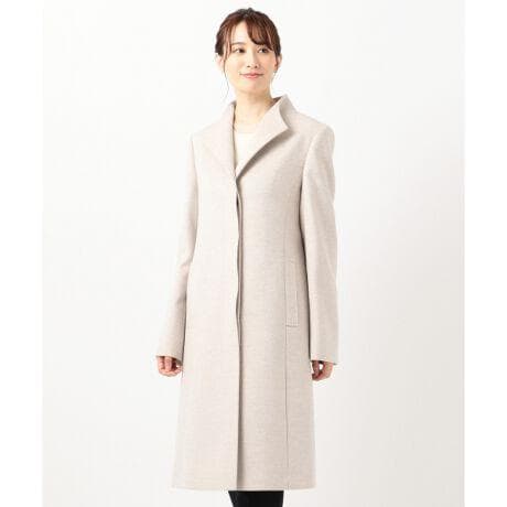 【23区】未使用級　ウールアンゴラビーバースタンドカラーコート大きいサイズ　46