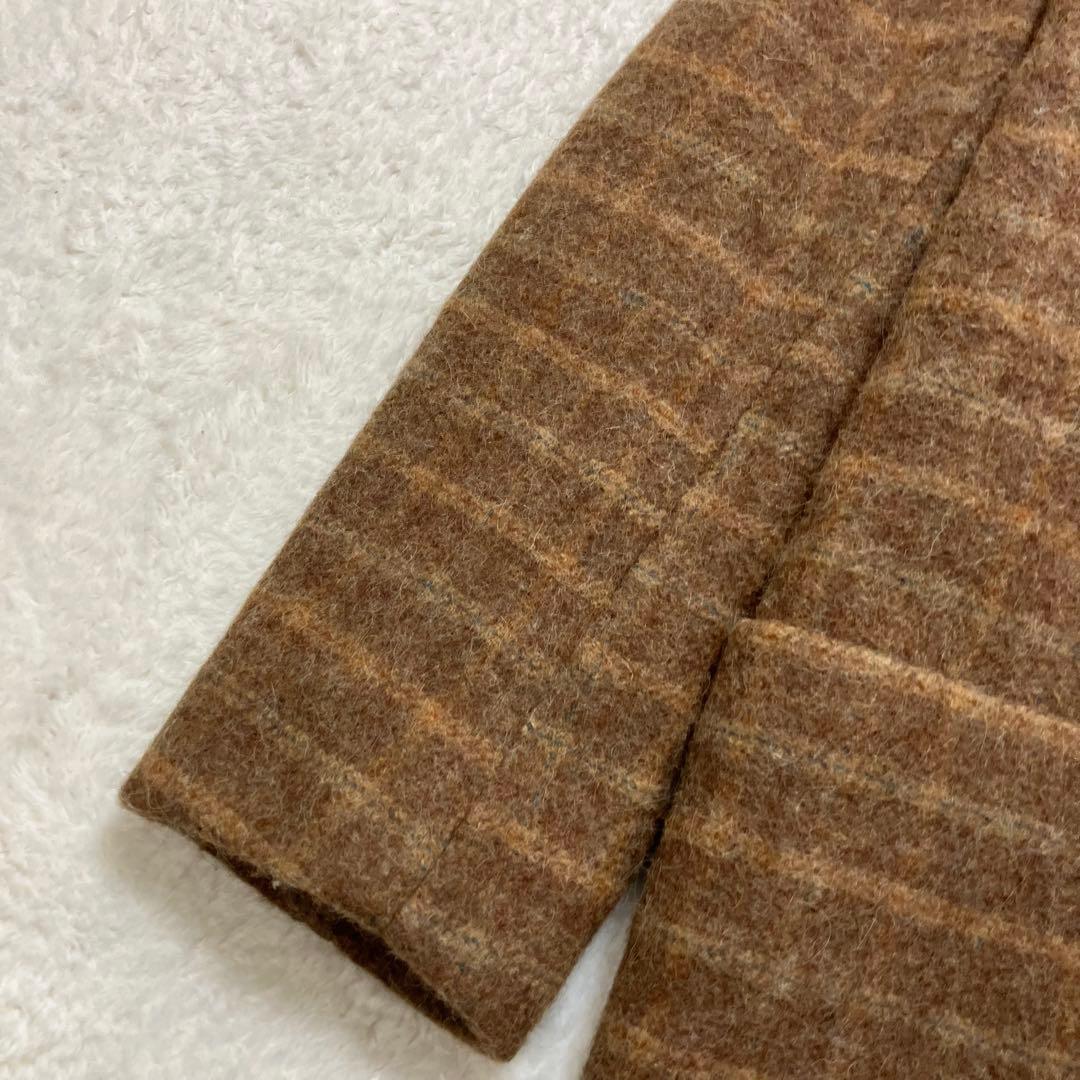 美品✨ドリスヴァンノッテン ウール チェック ピーコート 裏地キルティング中綿