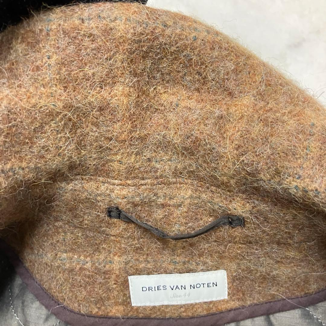 美品✨ドリスヴァンノッテン ウール チェック ピーコート 裏地キルティング中綿