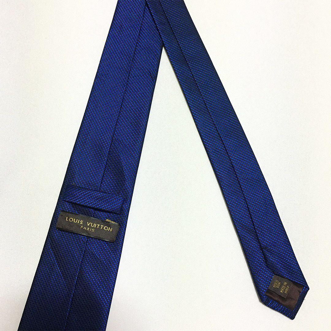 未使用級 ルイヴィトン Louis Vuitton ネクタイ シルク ブルー