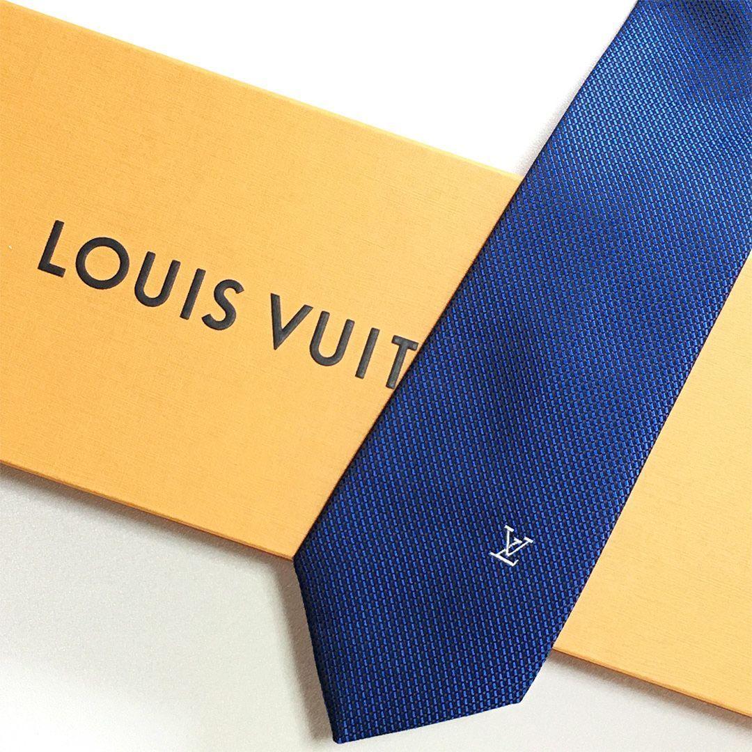 未使用級 ルイヴィトン Louis Vuitton ネクタイ シルク ブルー