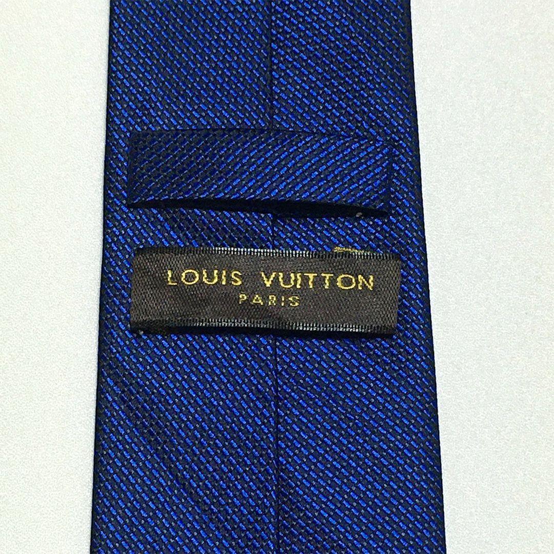 未使用級 ルイヴィトン Louis Vuitton ネクタイ シルク ブルー