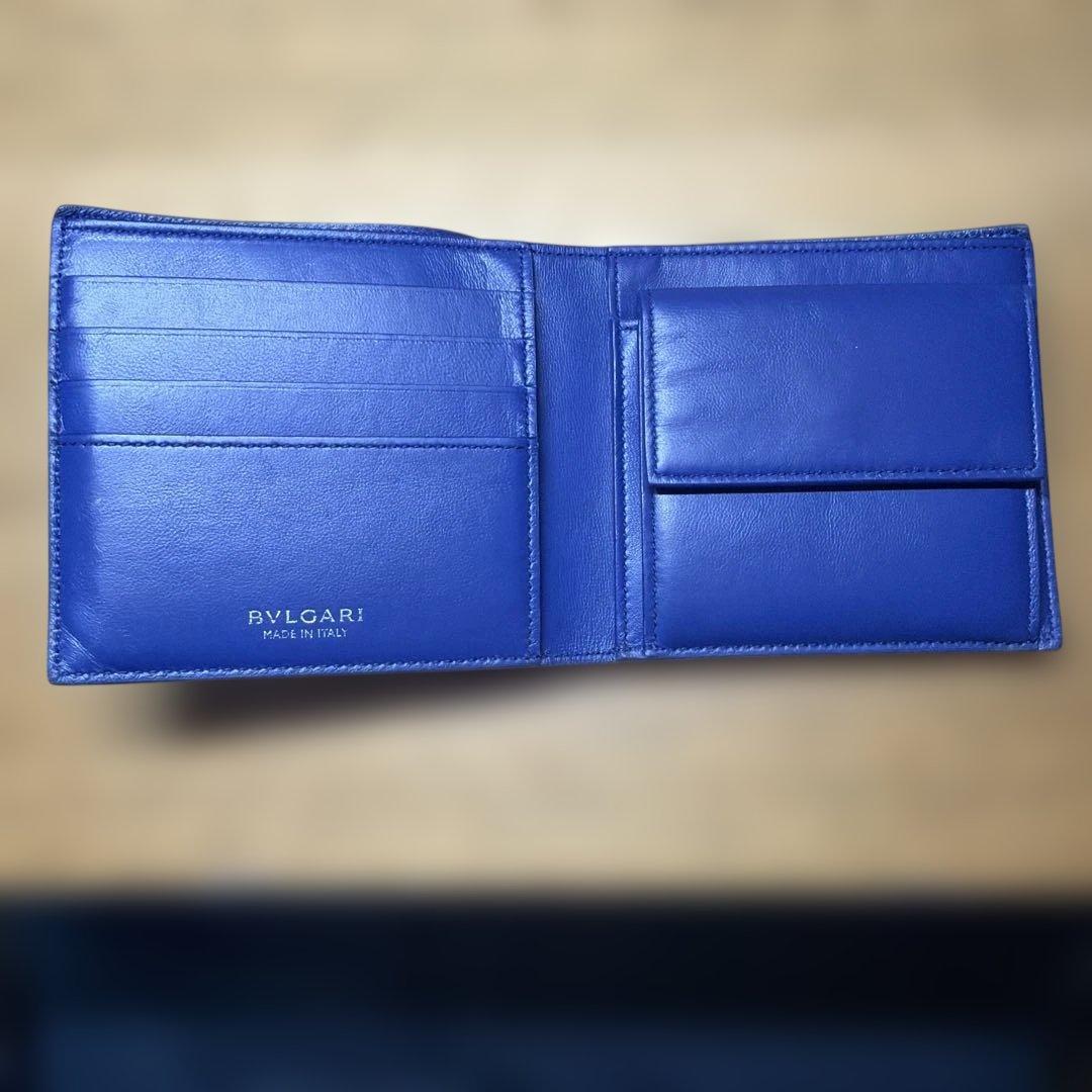 ⭐️ 新型 極美品 ブルガリ ブルガリマン 二つ折り財布 ダーク グレー 鑑定済