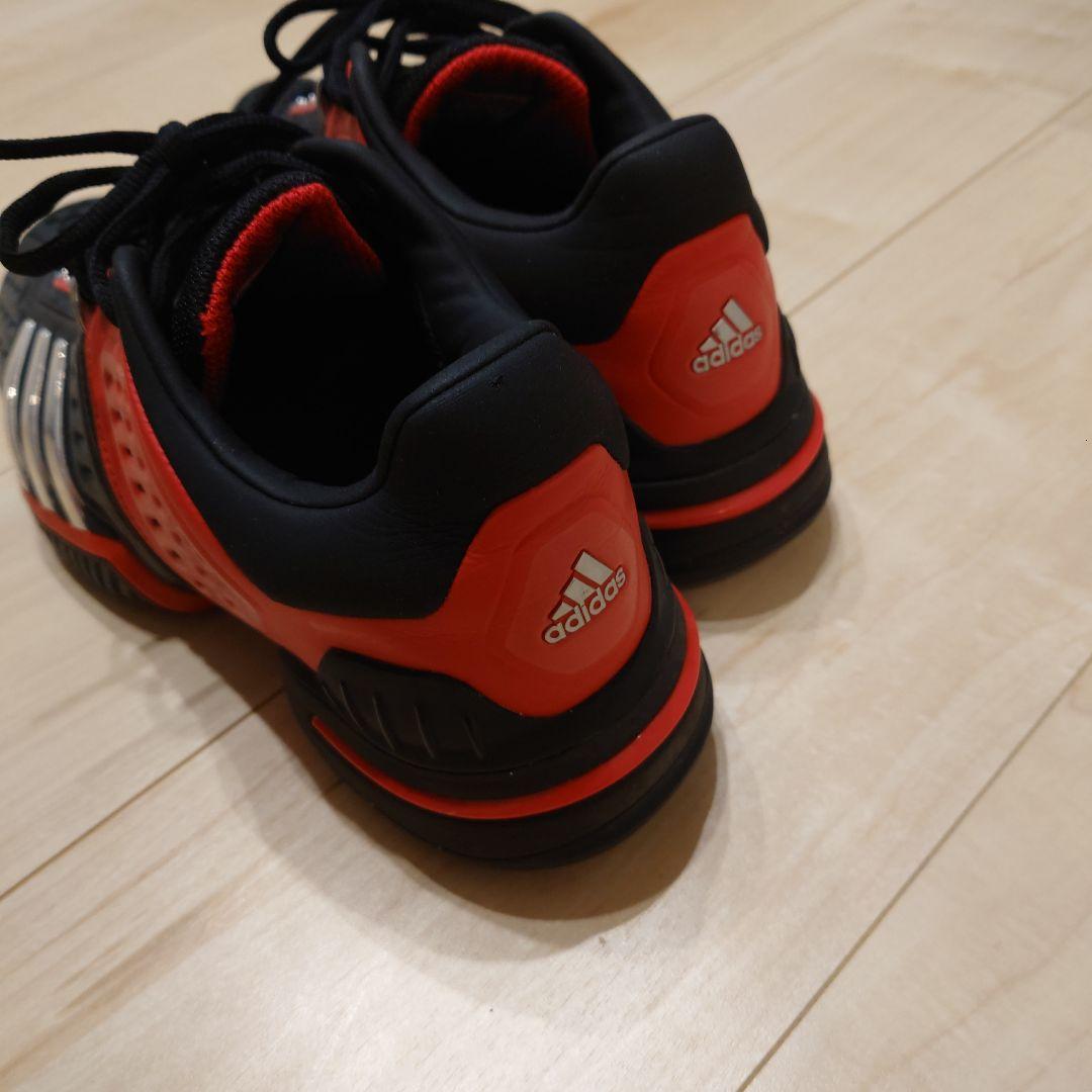 【ほぼ未使用】adidas テニスシューズ 黒/赤　27.5　バリケード6 AC