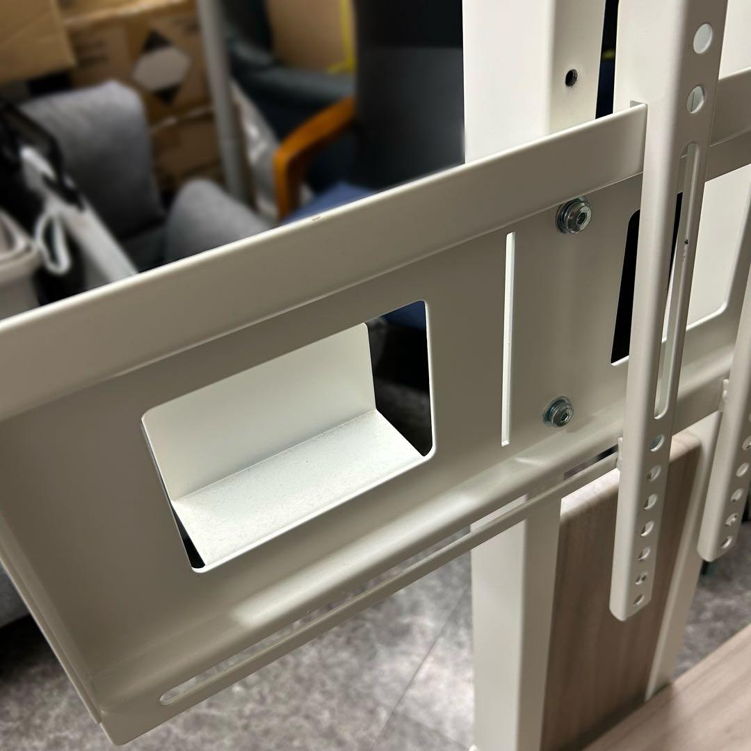 木目調壁寄りテレビスタンド ホワイト 65Vまで対応 ハヤト工産 テレビ台