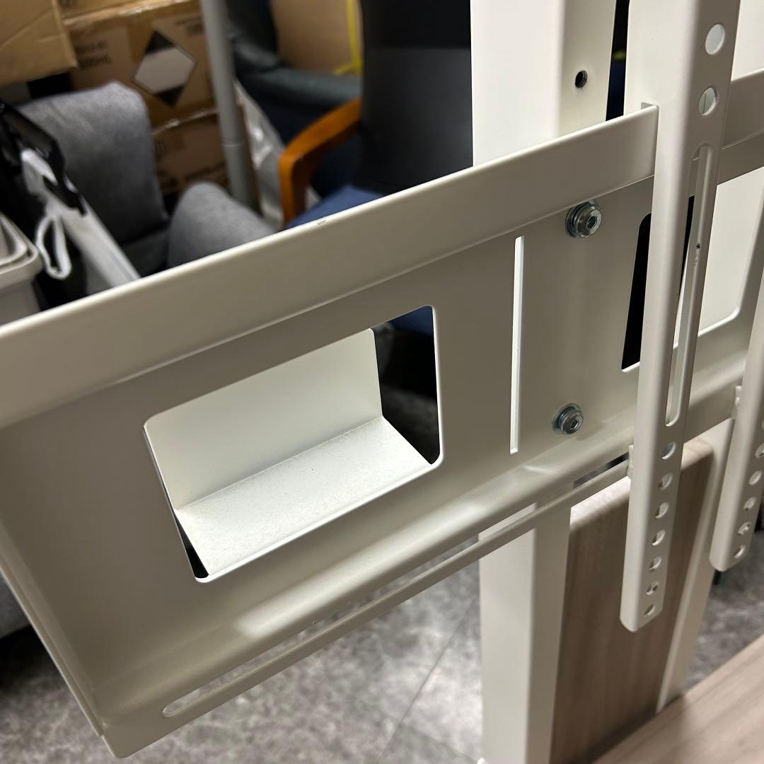 木目調壁寄りテレビスタンド ホワイト 65Vまで対応 ハヤト工産 テレビ台