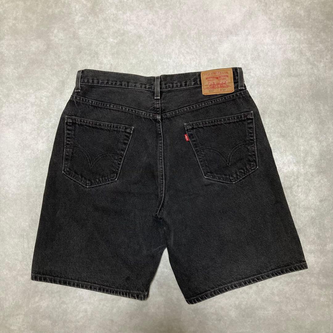 リーバイス　Levis 550 ブラック デニム ショーツ　ハーフパンツ　34