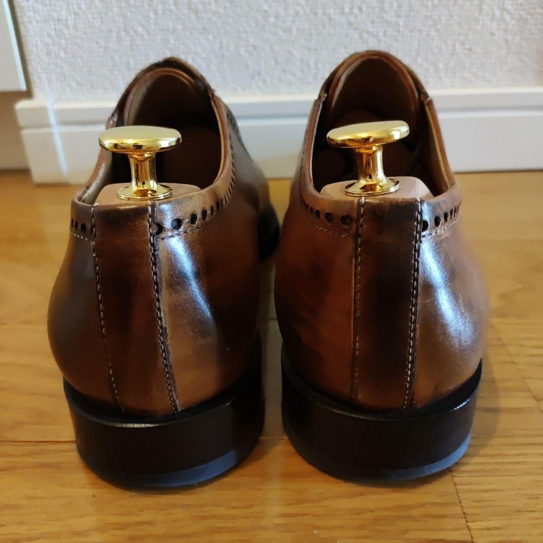 giotto 革靴 ブラウン ストレートチップ ホールカット