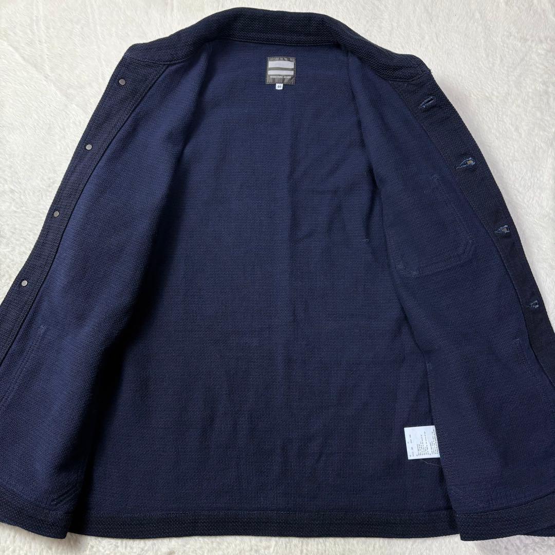 size40 刺し子 桃太郎ジーンズ カバーオール デニム 日本製 インディゴ