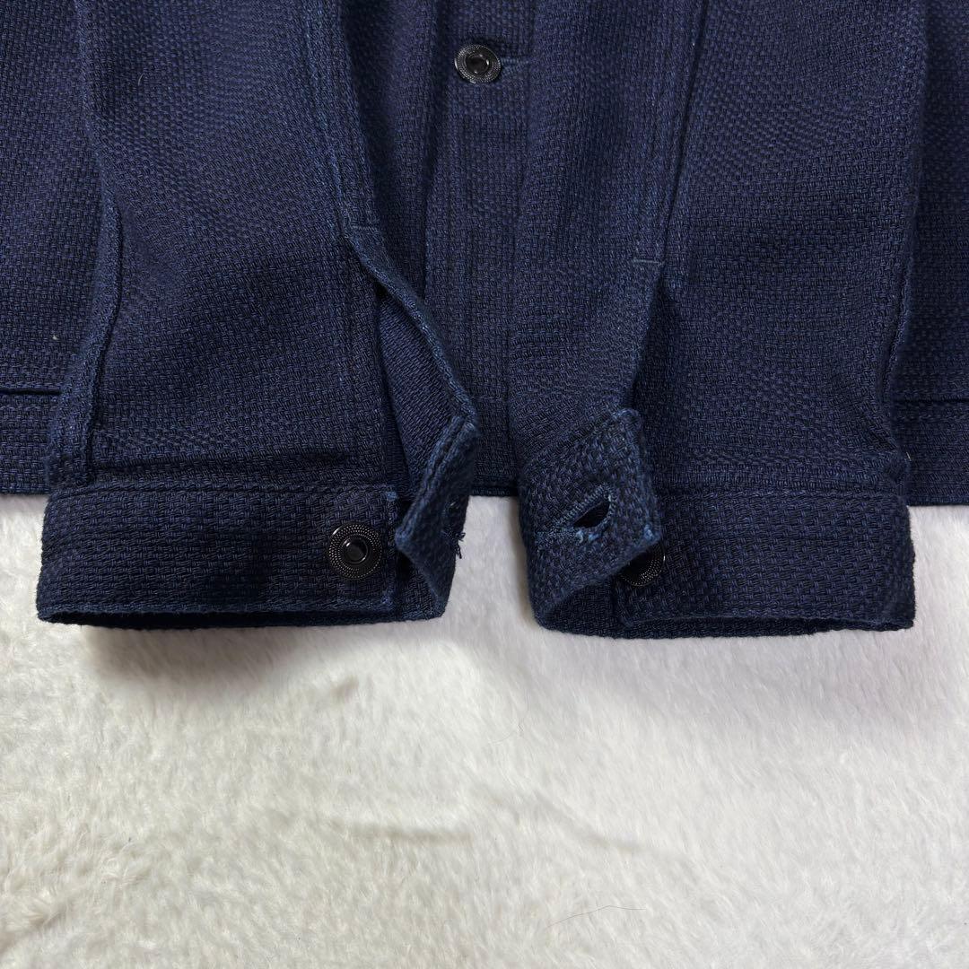 size40 刺し子 桃太郎ジーンズ カバーオール デニム 日本製 インディゴ