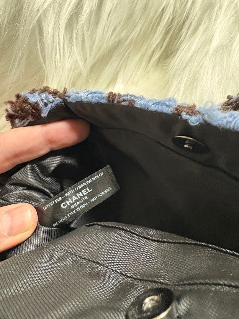 ク*ン様 シャネル CHANEL 千鳥 ブルー スパンコール トートバッグ