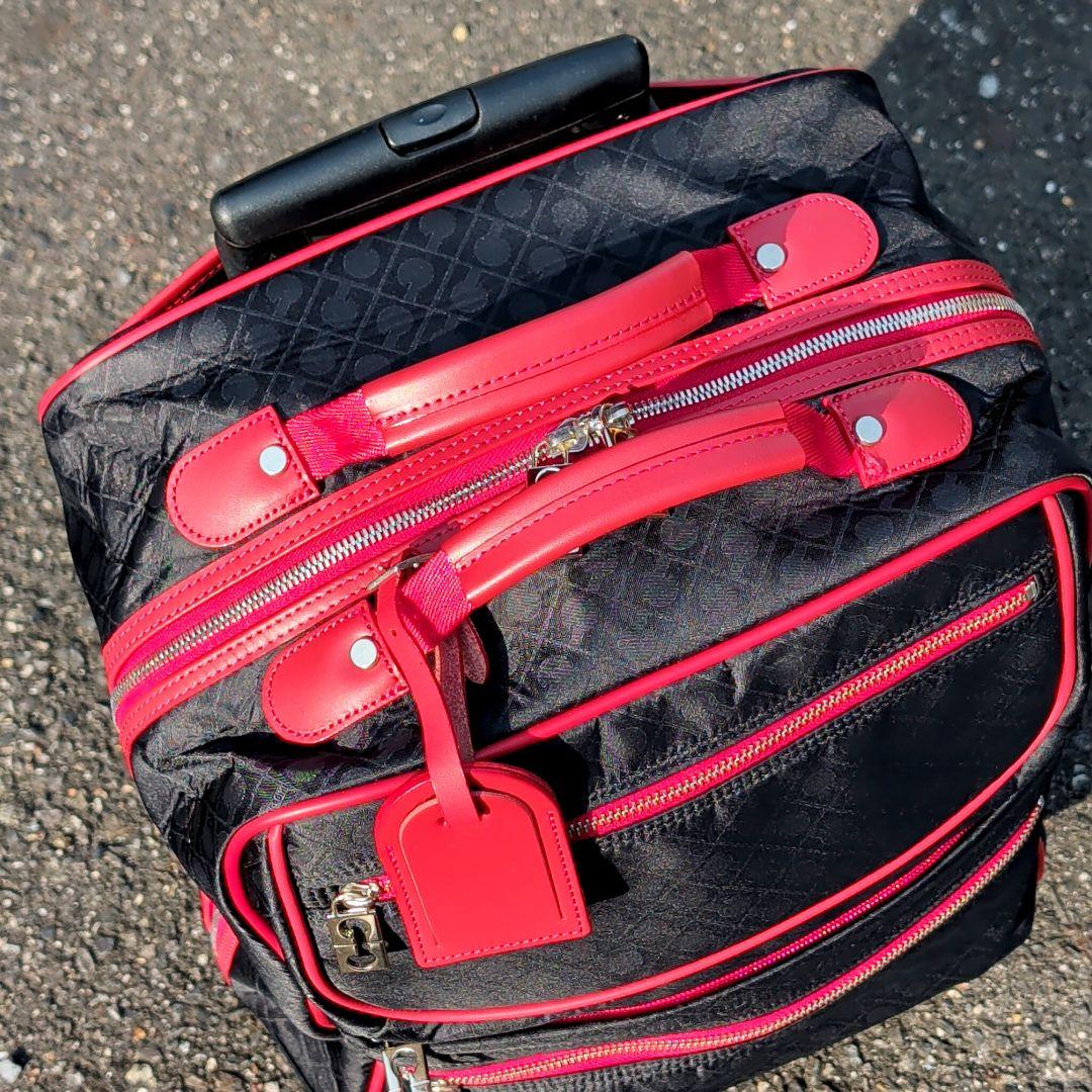 ゲラルディーニ 4輪 キャリーケース 総柄 ソフティ 機内持込可 ブラック