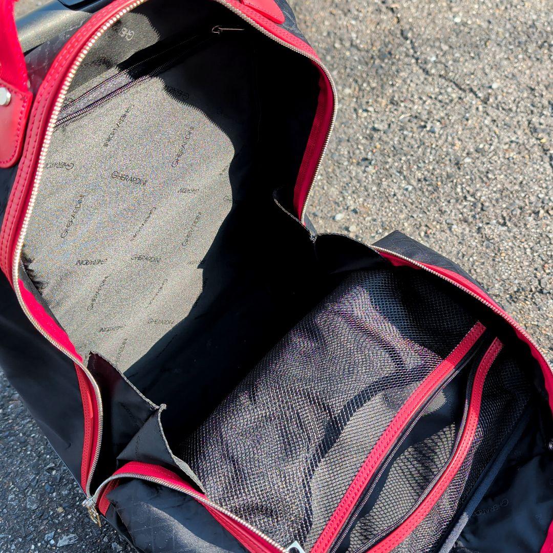 ゲラルディーニ 4輪 キャリーケース 総柄 ソフティ 機内持込可 ブラック