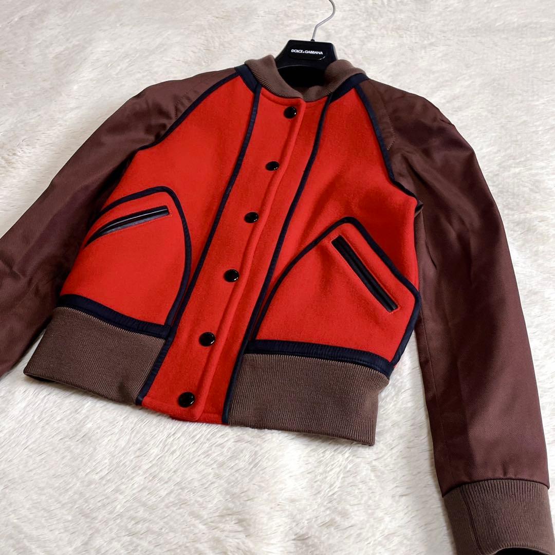 美品 COACH コーチ スタジャン ブルゾン バーシティージャケット ウール