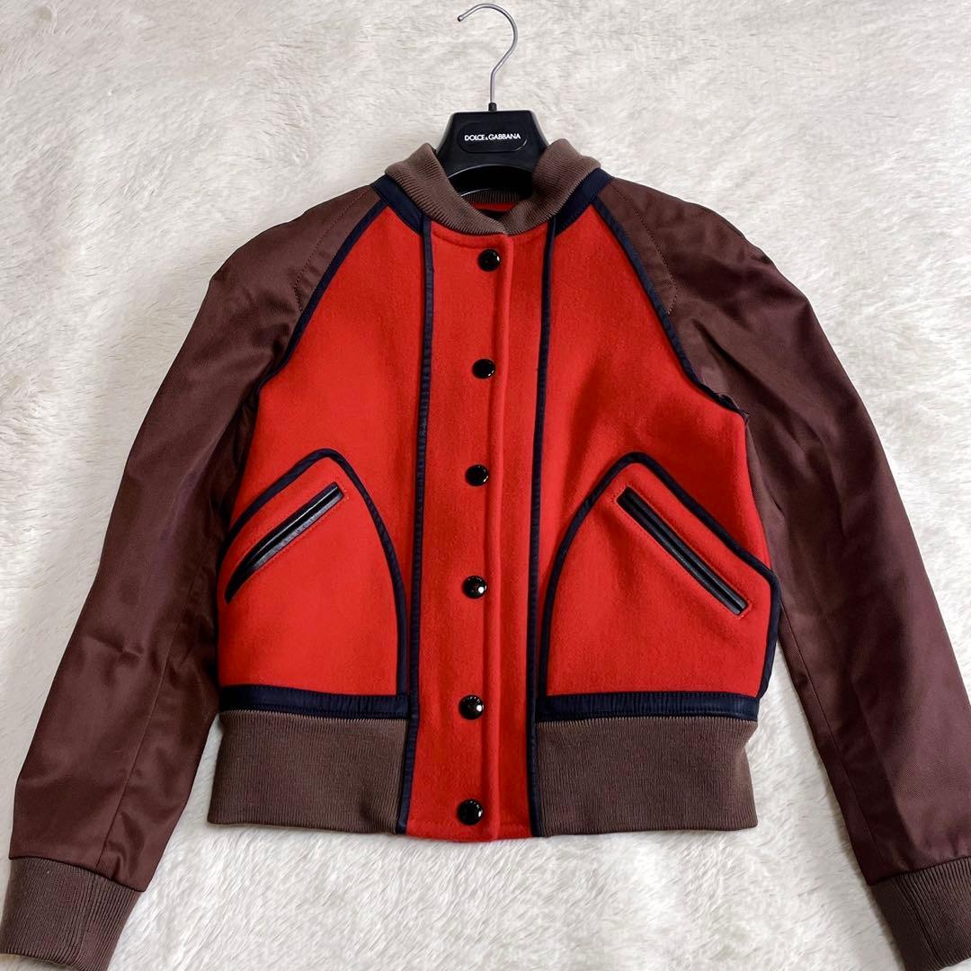 美品 COACH コーチ スタジャン ブルゾン バーシティージャケット ウール