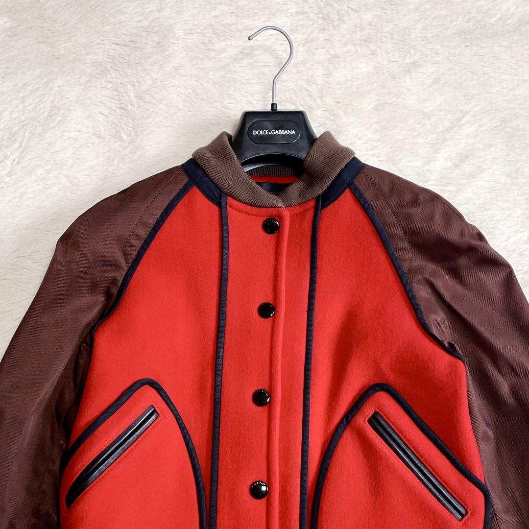 美品 COACH コーチ スタジャン ブルゾン バーシティージャケット ウール