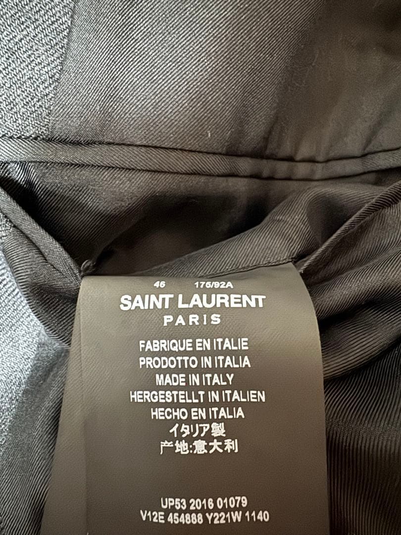 SAINT LAURENT グレー テーラードジャケット サイズ46 Mサイズ