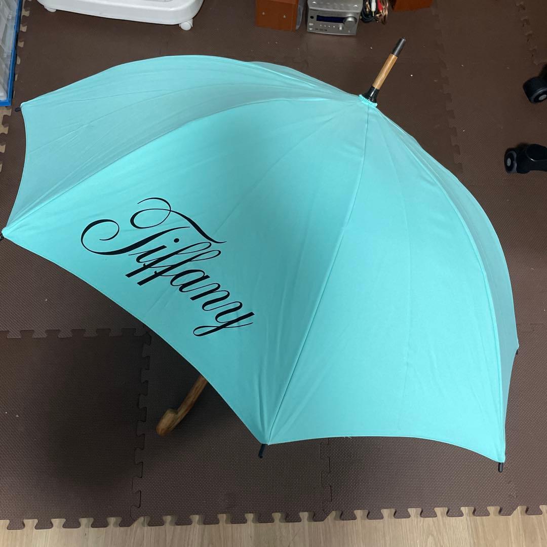 ティファニー ノベルティ 傘 パラソル Tiffany Blue ロゴ入り①