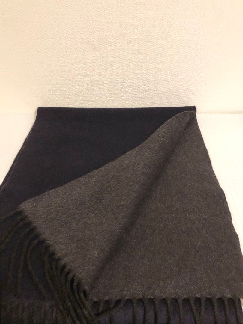 PIACENZA ピアチェンツァ シルク カシミヤ マフラー濃紺/ダークグレー