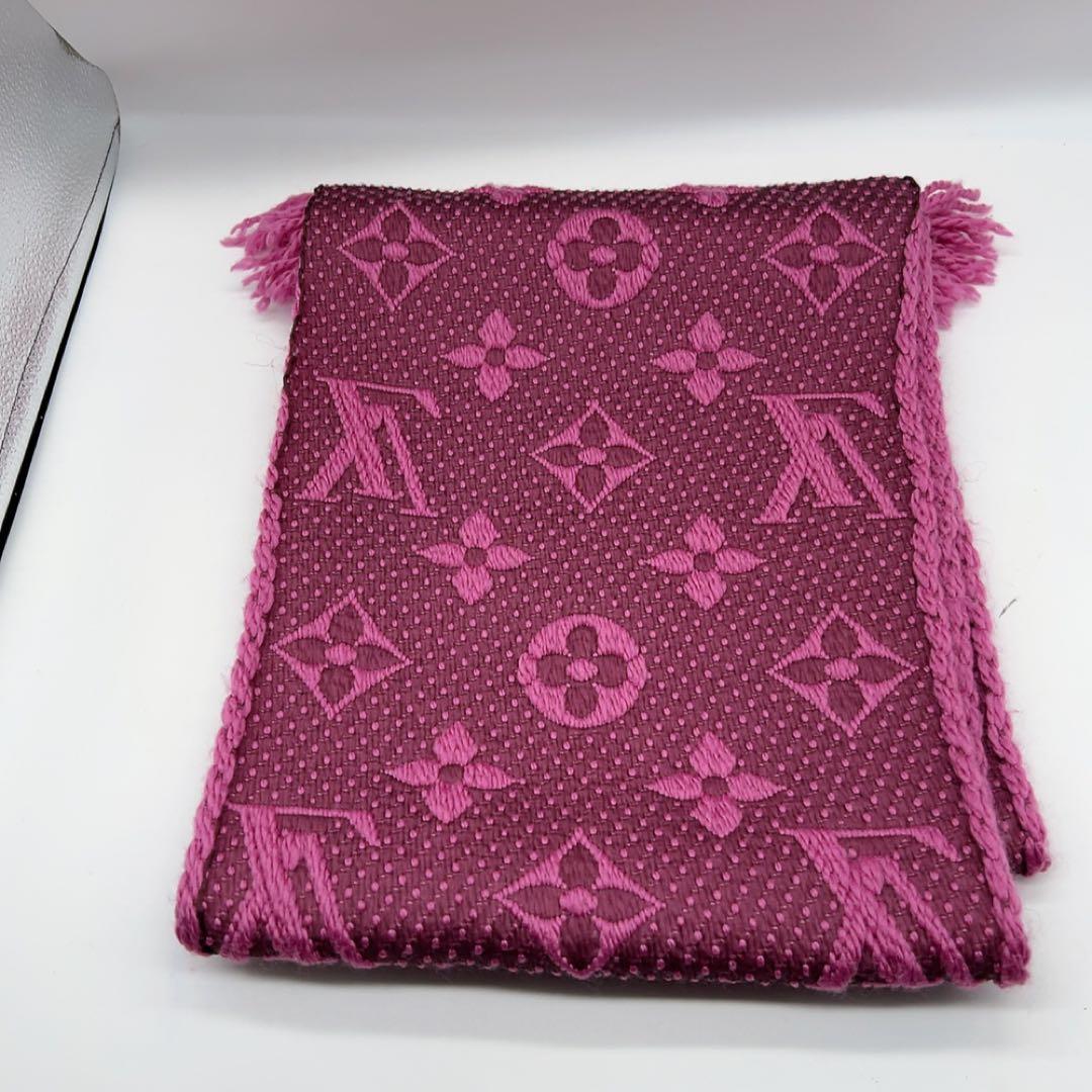 ルイヴィトン エシャルプ ロゴマニ マフラー モノグラム パープル M75503