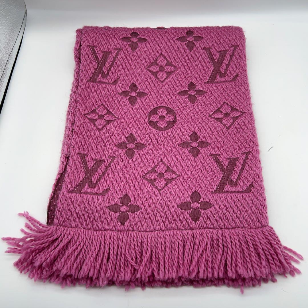 ルイヴィトン エシャルプ ロゴマニ マフラー モノグラム パープル M75503