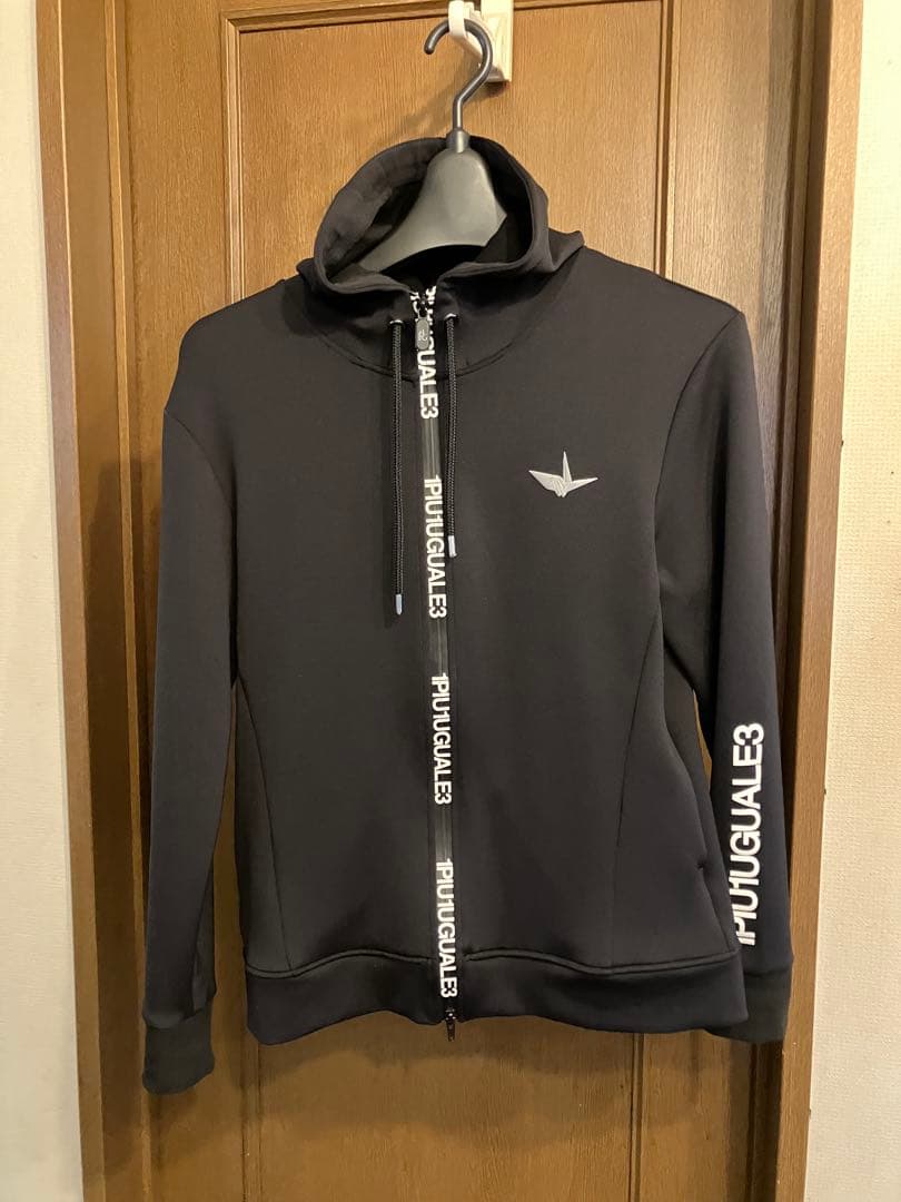 黒*郎様 1PIU1UGUALE3GOLFロゴジップパーカージャージ黒