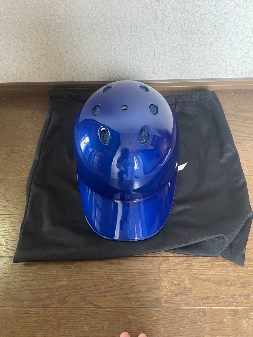 ミズノ限定　ランナーコーチ用ヘルメット　ロイヤルブルーメタリック　サイズL