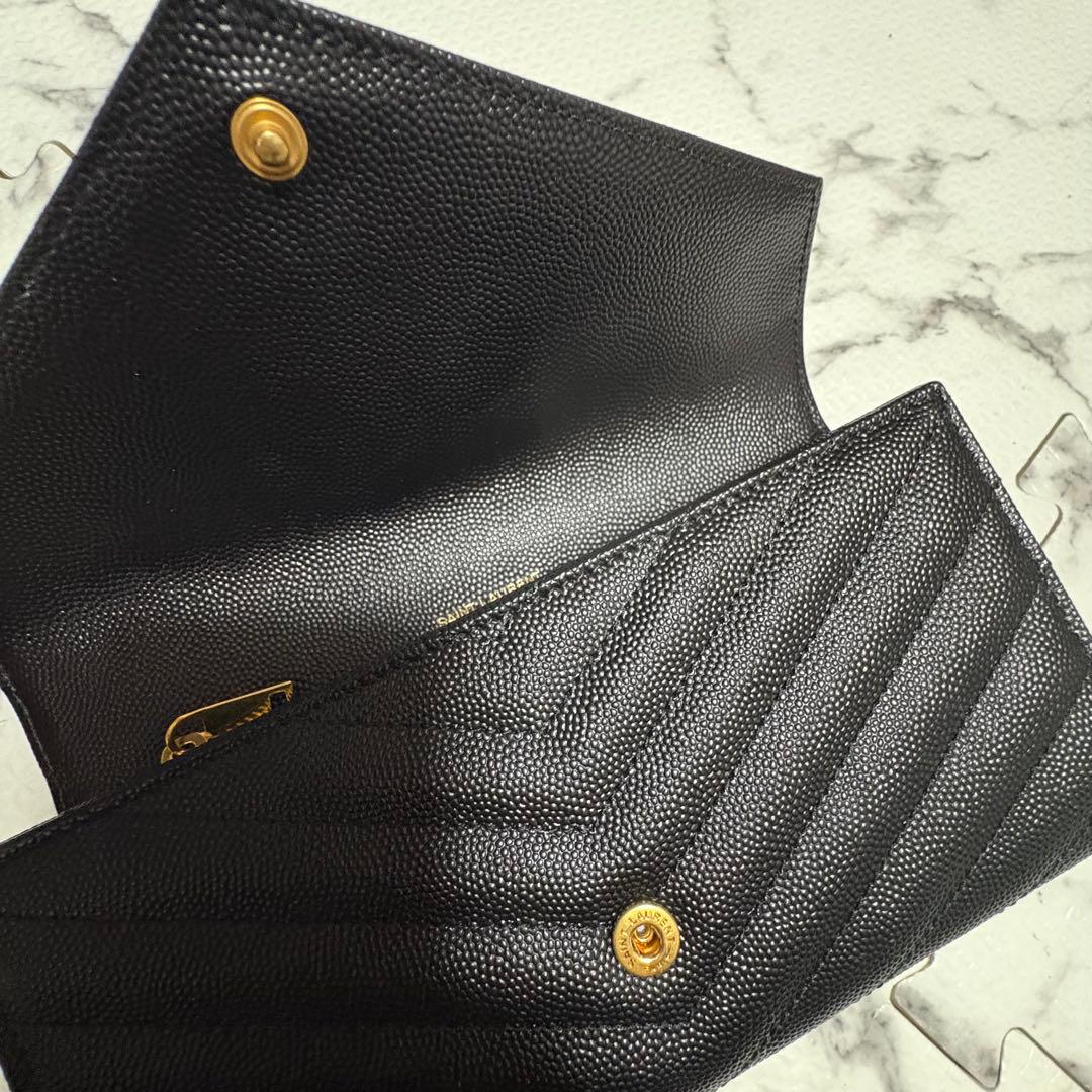 YSL ブラック 長財布 キルティング