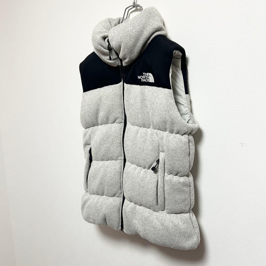 日本未入荷　海外限定　ノースフェイス　ダウンベスト　ニット　700FP グレー