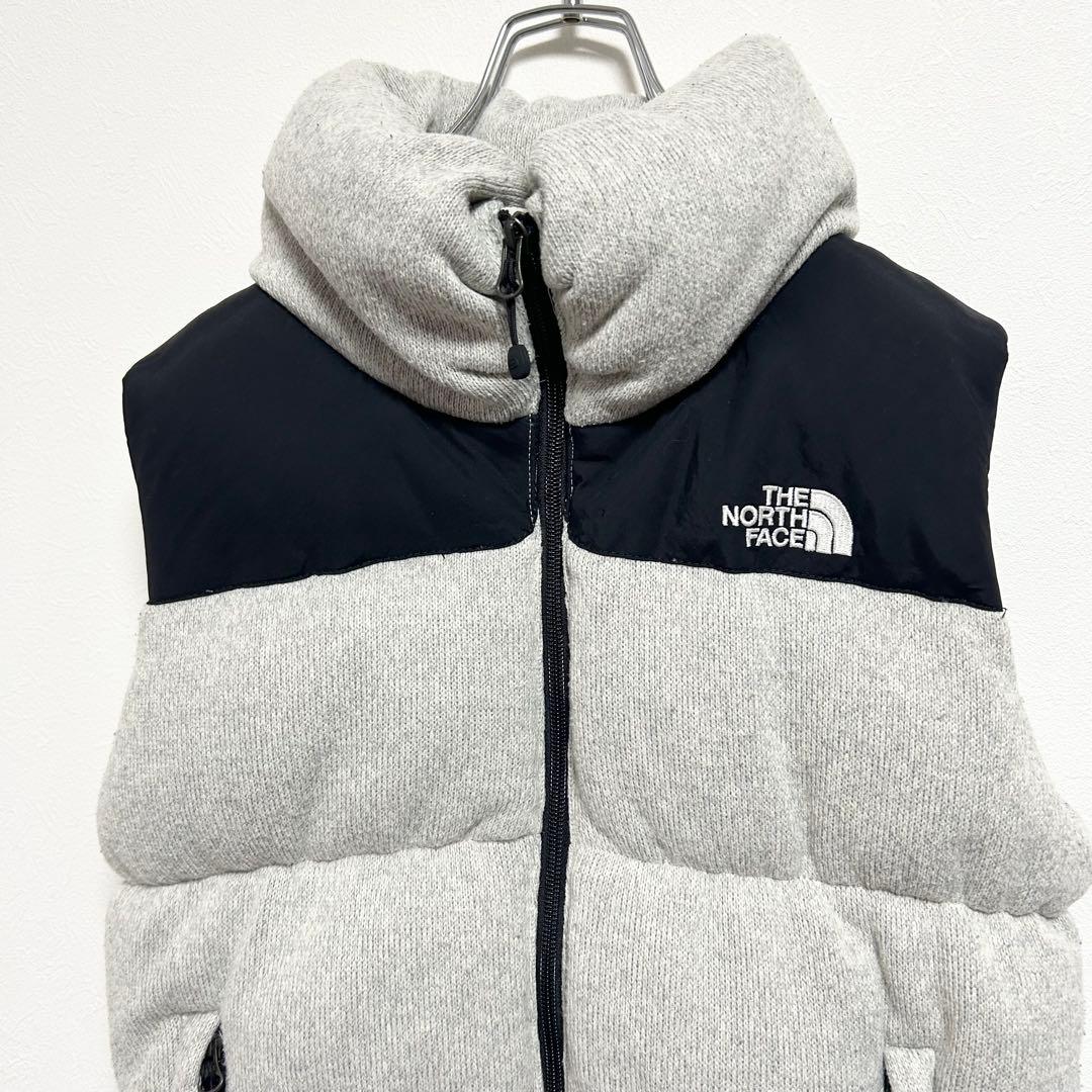 日本未入荷　海外限定　ノースフェイス　ダウンベスト　ニット　700FP グレー