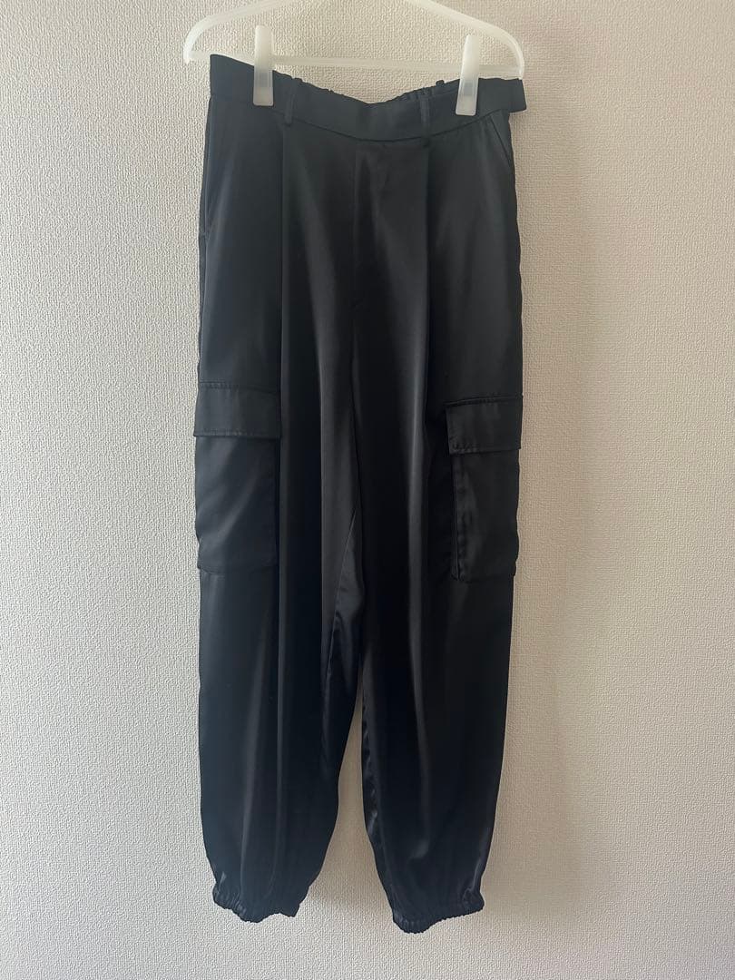 crewre マットサテンカーゴパンツ ブラック サイズ3